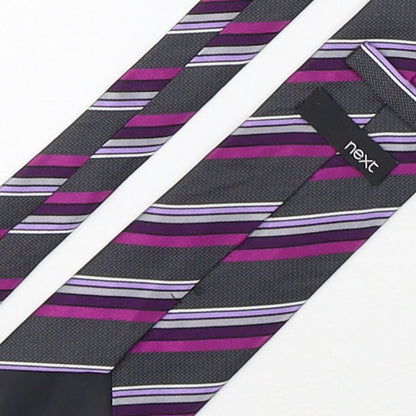 NEXT Mens Multicoloured Striped Silk Pointed Tie One Size