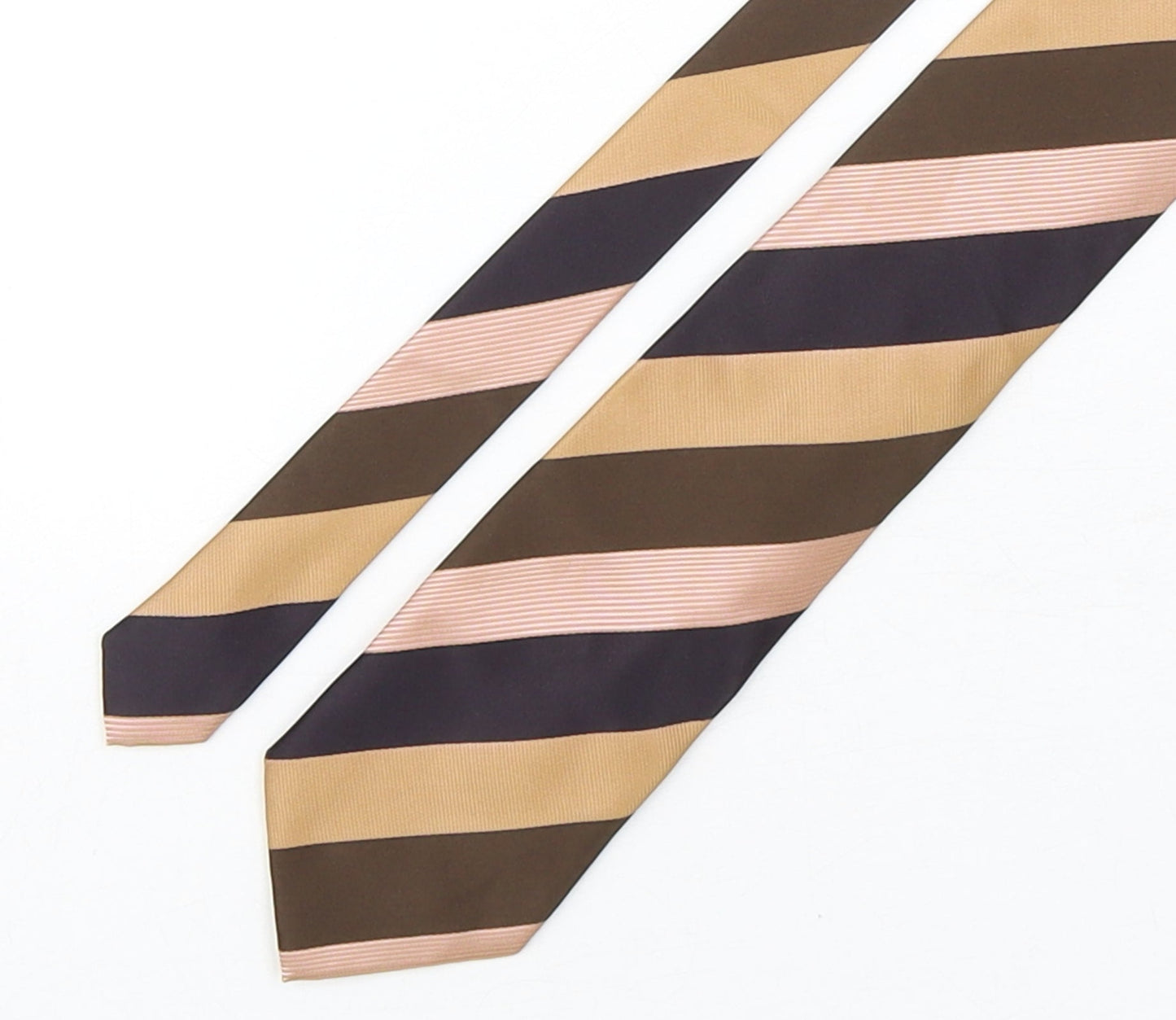 London Road Mens Multicoloured Striped Polyester Pointed Tie One Size