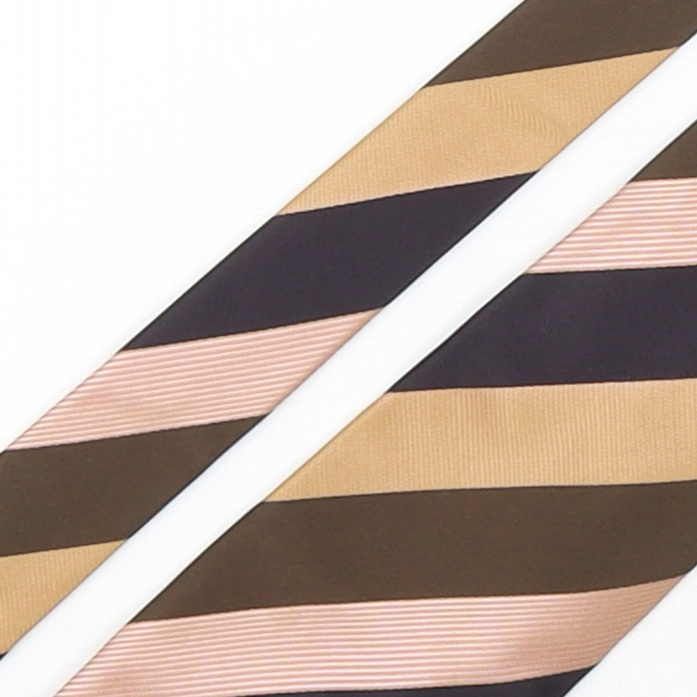 London Road Mens Multicoloured Striped Polyester Pointed Tie One Size