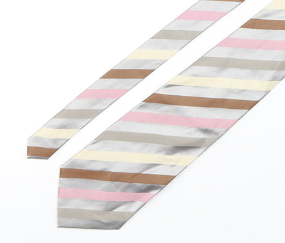 NEXT Mens Multicoloured Striped Silk Pointed Tie One Size