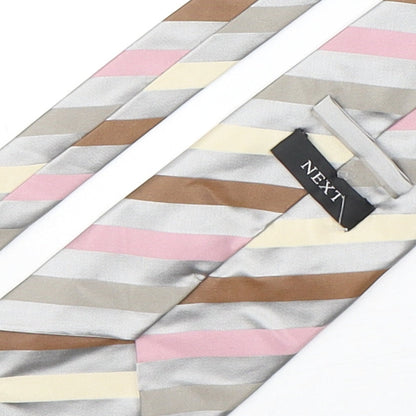 NEXT Mens Multicoloured Striped Silk Pointed Tie One Size