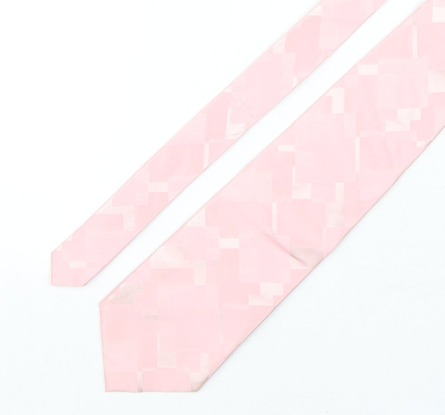 Racing Green  Mens Pink Geometric Silk Pointed Tie One Size