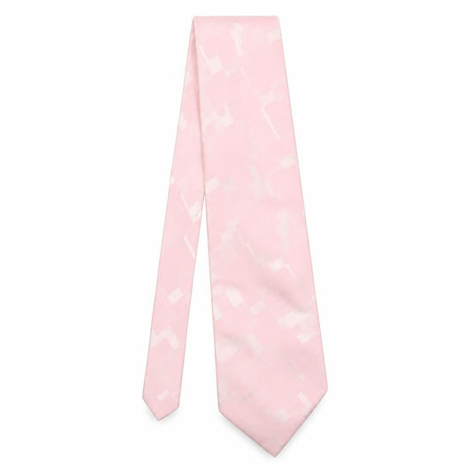 Front view of Racing Green men’s pink geometric silk pointed tie one size