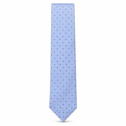 Front view of Emilio Lanzetti men’s blue geometric silk pointed tie one size