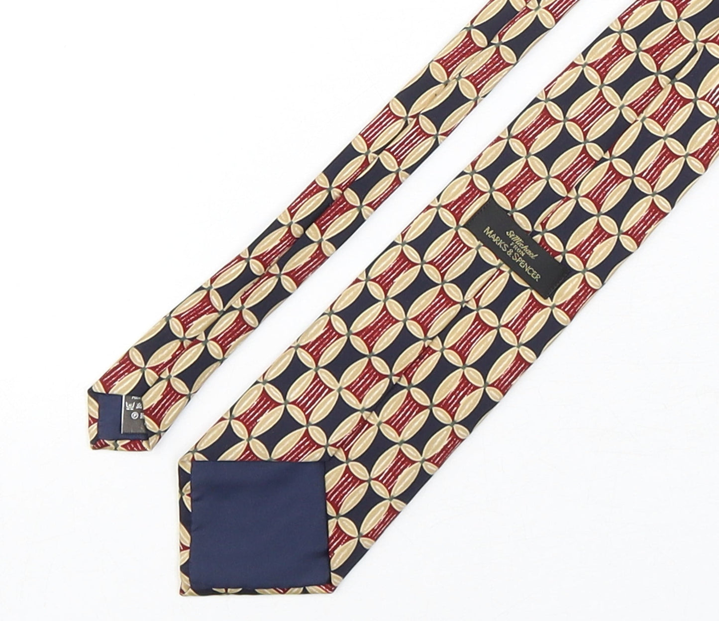 Marks and Spencer Mens Multicoloured Geometric Polyester Pointed Tie One Size