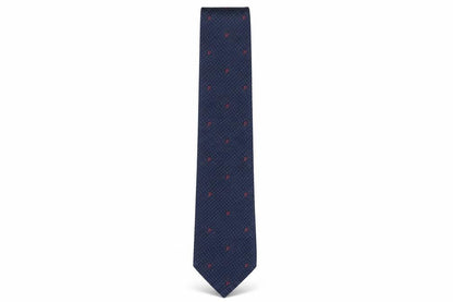 Mens Interlogo London Blue Polka Dot  Pointed Tie