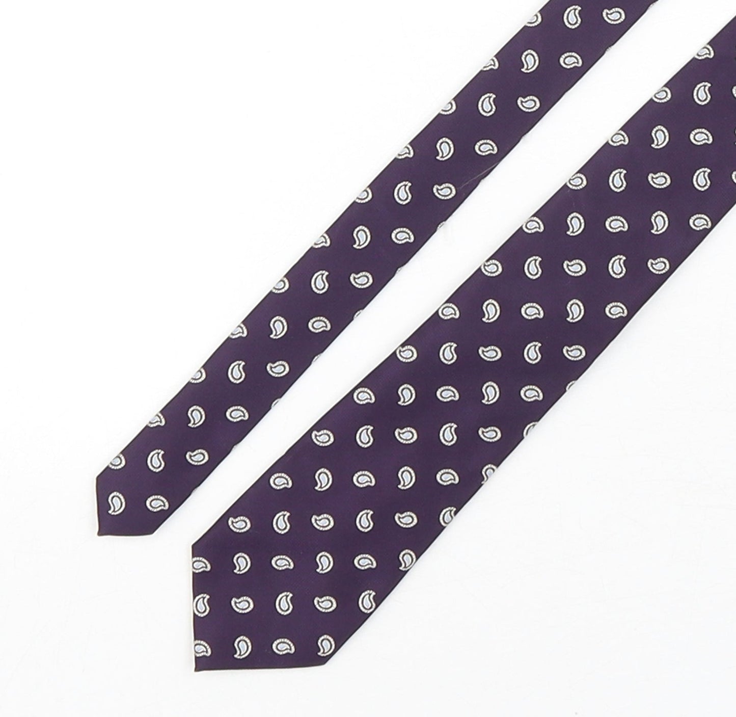 Mens Aspen & Court Purple Paisley  Pointed Tie