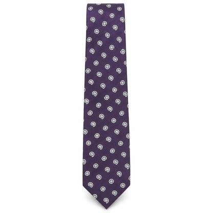 Front view of Aspen & Court men’s purple paisley polyester pointed tie one size