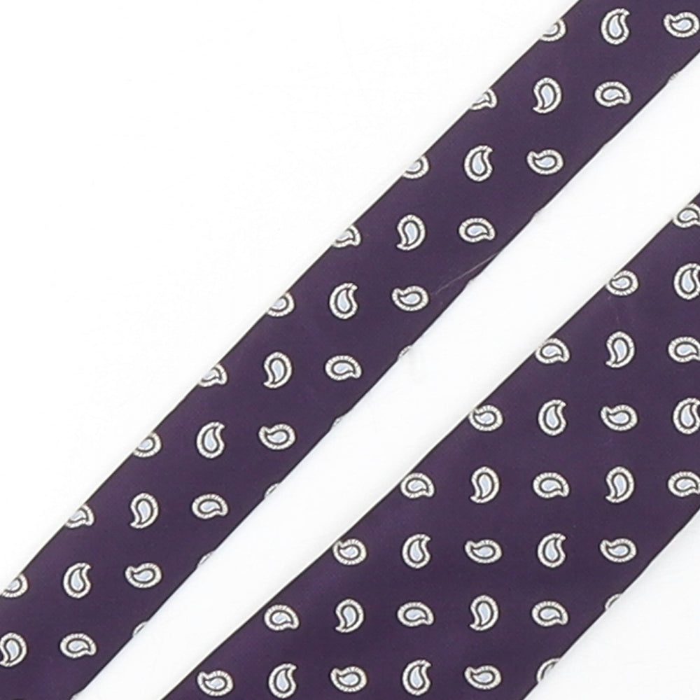 Mens Aspen & Court Purple Paisley  Pointed Tie