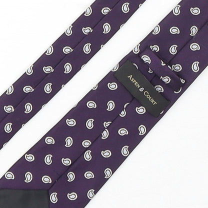 Mens Aspen & Court Purple Paisley  Pointed Tie