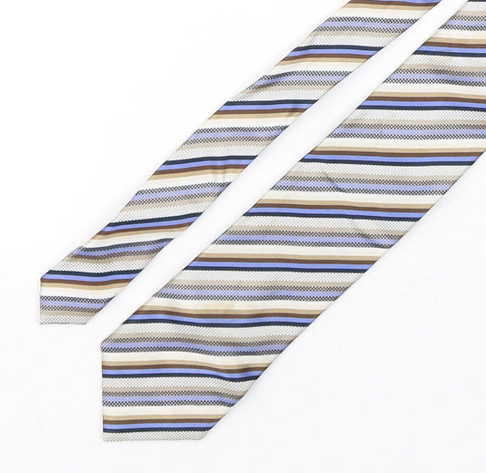 Racing Green  Mens Multicoloured Striped Silk Pointed Tie One Size