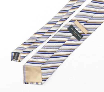 Racing Green  Mens Multicoloured Striped Silk Pointed Tie One Size