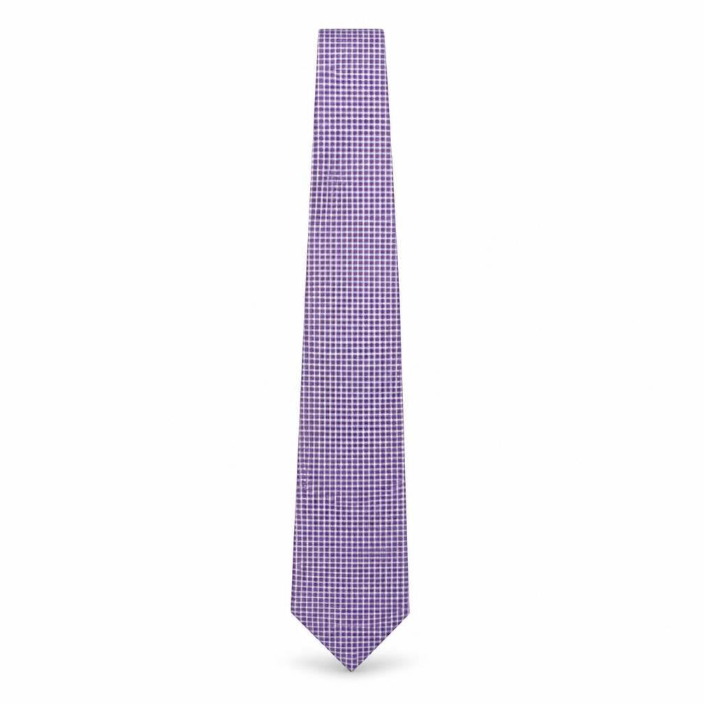 Front view of Marks & Spencer men’s purple plaids & checks polyester pointed tie one size