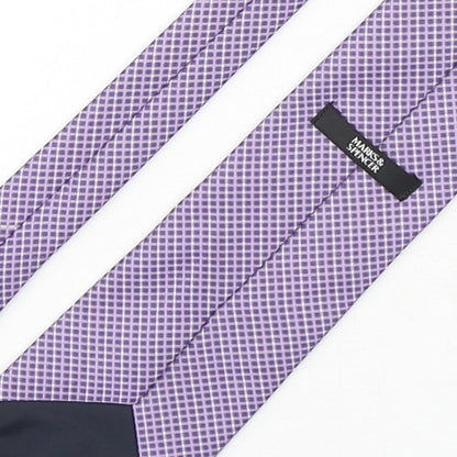 Marks and Spencer Mens Purple Plaids & Checks Polyester Pointed Tie One Size