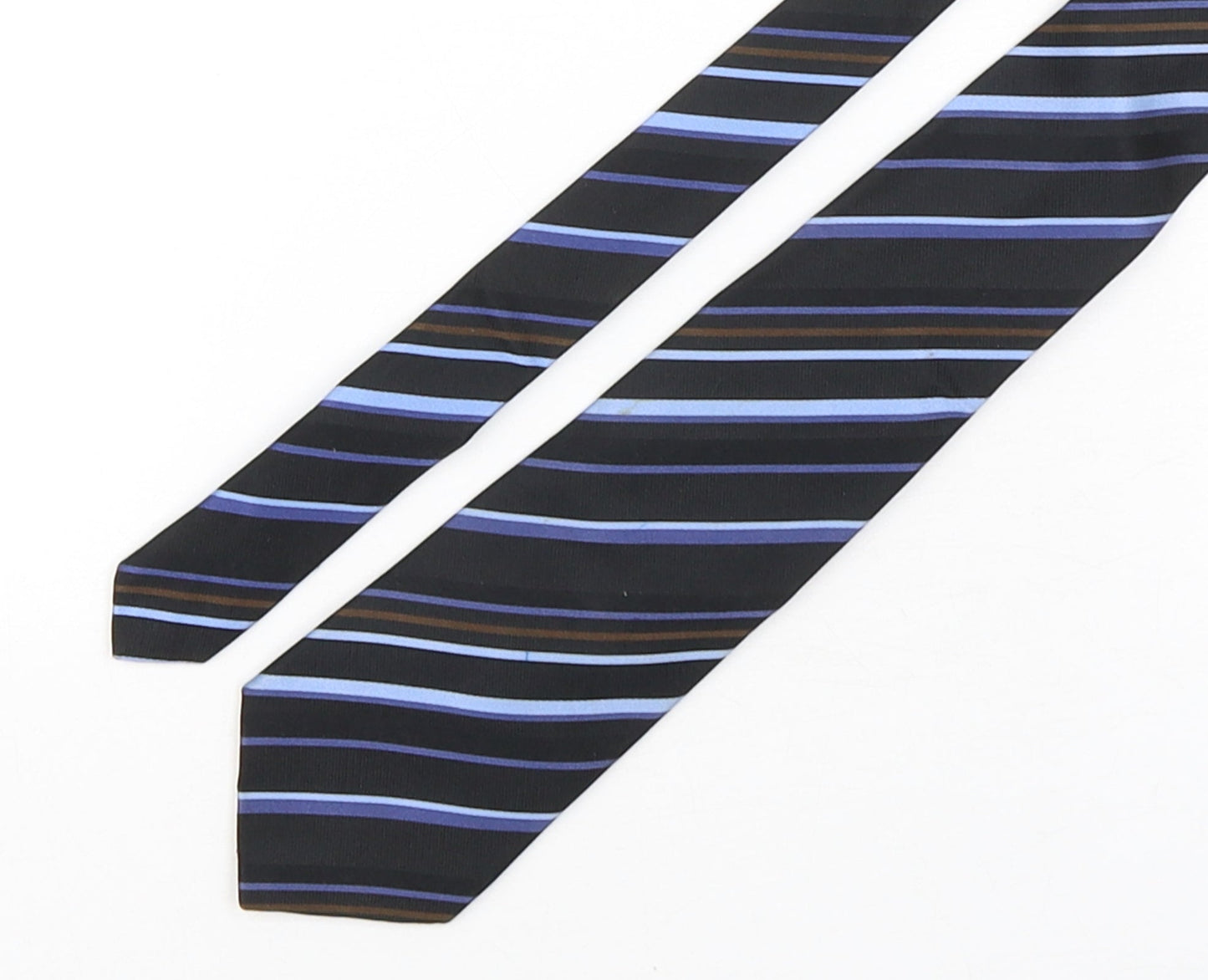 Autograph Mens Multicoloured Striped Silk Pointed Tie One Size