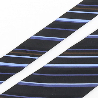 Autograph Mens Multicoloured Striped Silk Pointed Tie One Size