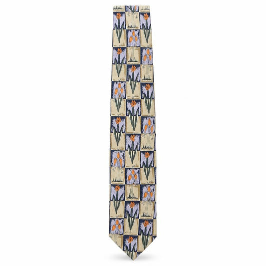 Front view of Renaissance men’s multicoloured plaids & checks polyester pointed tie one size