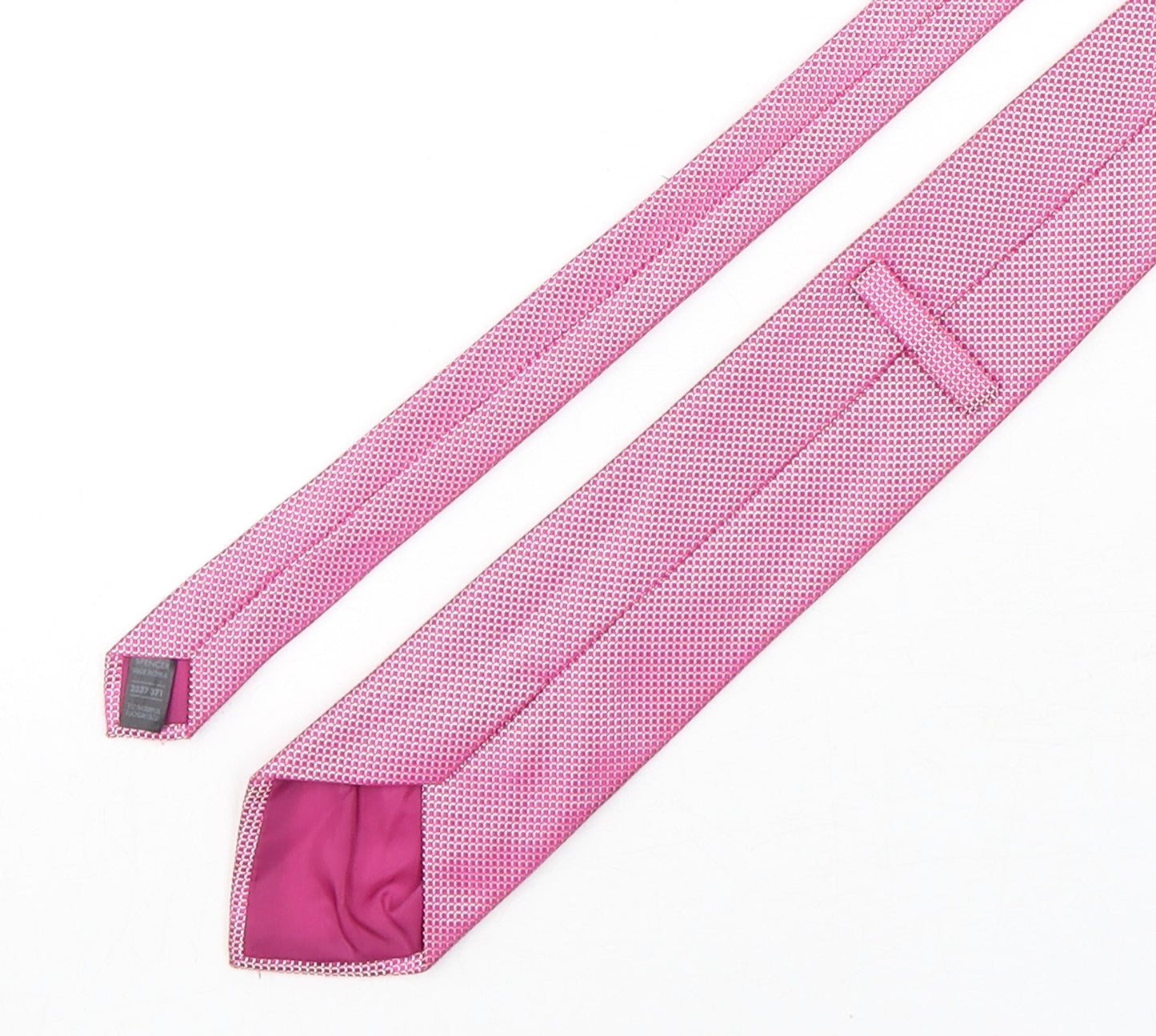 Marks and Spencer Mens Pink Grenadine Polyester Pointed Tie One Size