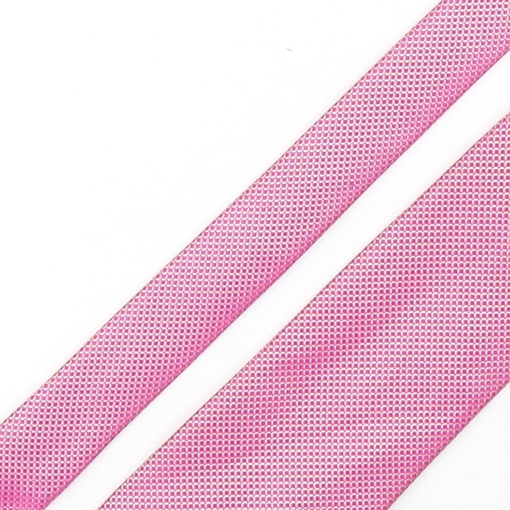 Marks and Spencer Mens Pink Grenadine Polyester Pointed Tie One Size