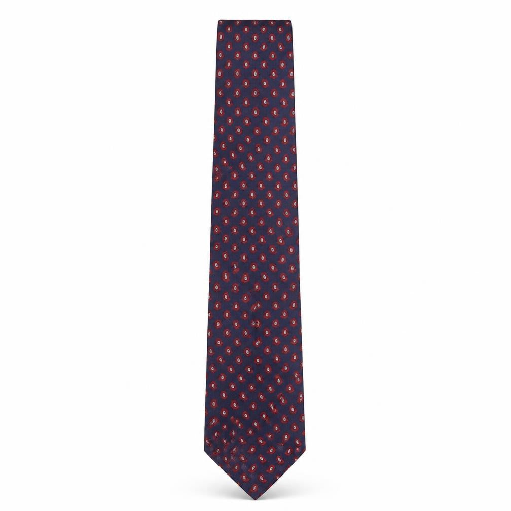 Front view of Preworn men’s multicoloured paisley silk pointed tie one size