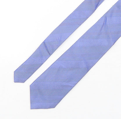 Marks and Spencer Mens Blue Geometric Silk Pointed Tie One Size