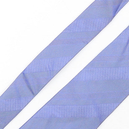 Marks and Spencer Mens Blue Geometric Silk Pointed Tie One Size