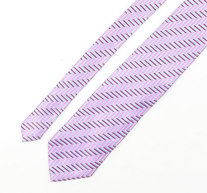 Mens Greenwoods Multicoloured Geometric  Pointed Tie