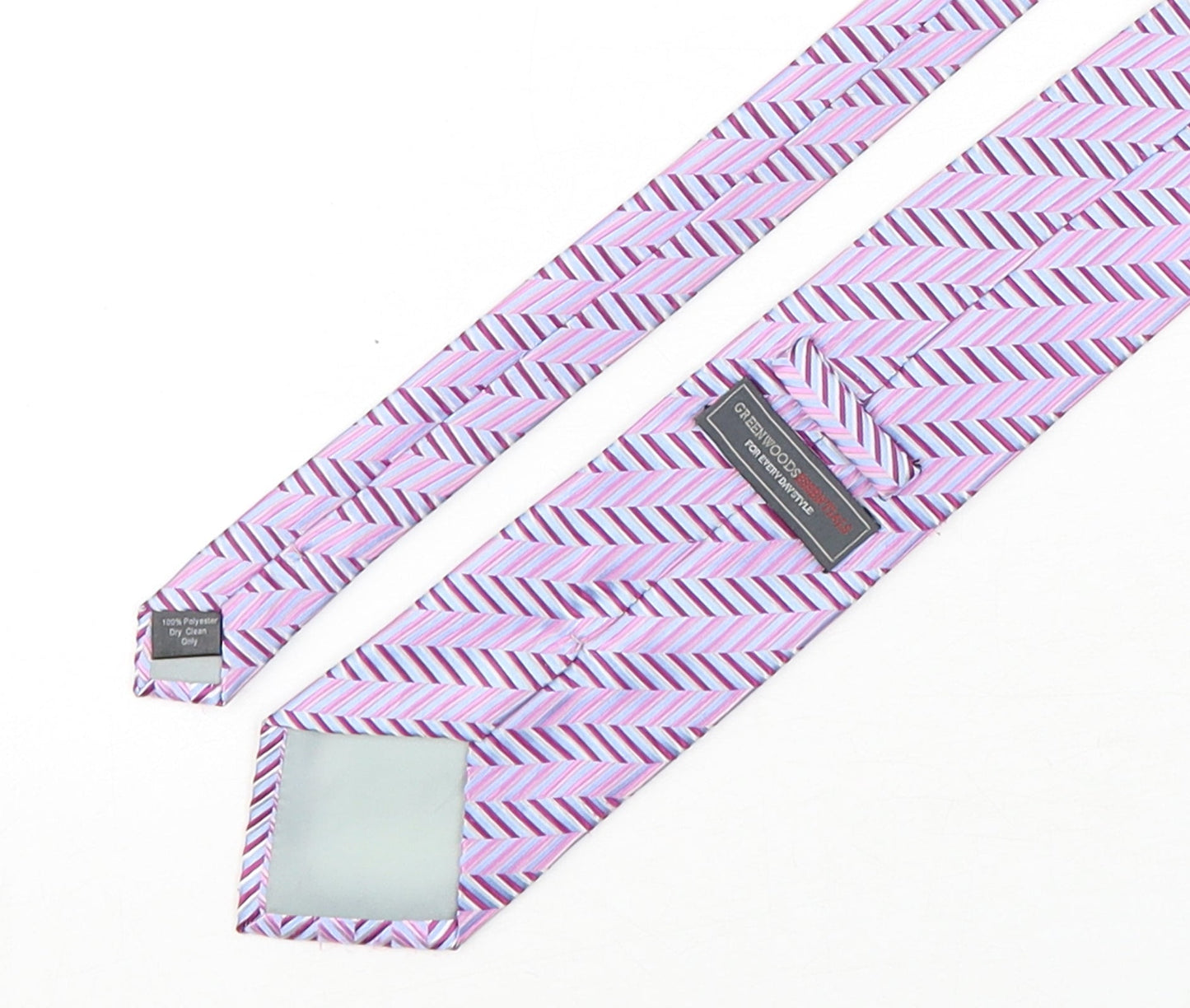 Mens Greenwoods Multicoloured Geometric  Pointed Tie