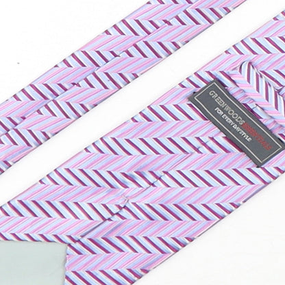 Mens Greenwoods Multicoloured Geometric  Pointed Tie
