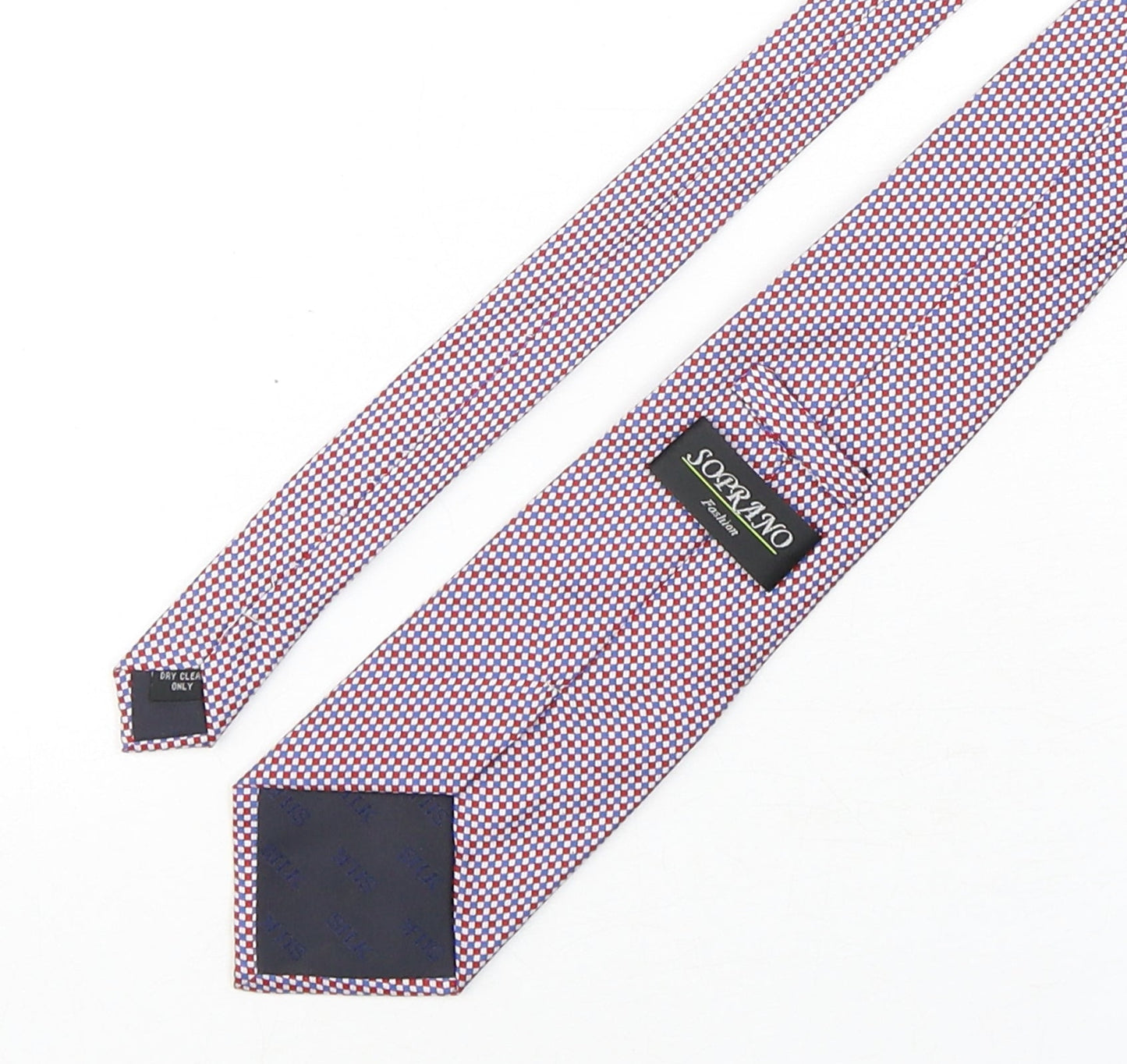 Soprano Mens Multicoloured Plaids & Checks Silk Pointed Tie One Size