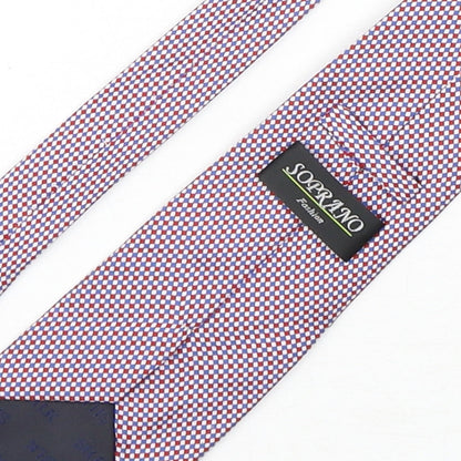Soprano Mens Multicoloured Plaids & Checks Silk Pointed Tie One Size