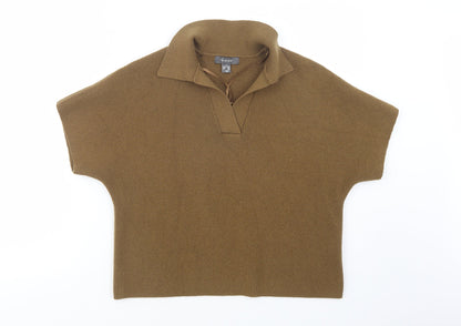 Primark Womens Brown Collared  Acrylic Pullover Jumper Size 12