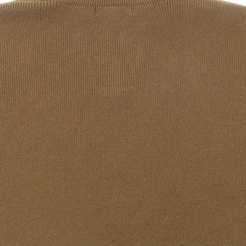 Primark Womens Brown Collared  Acrylic Pullover Jumper Size 12