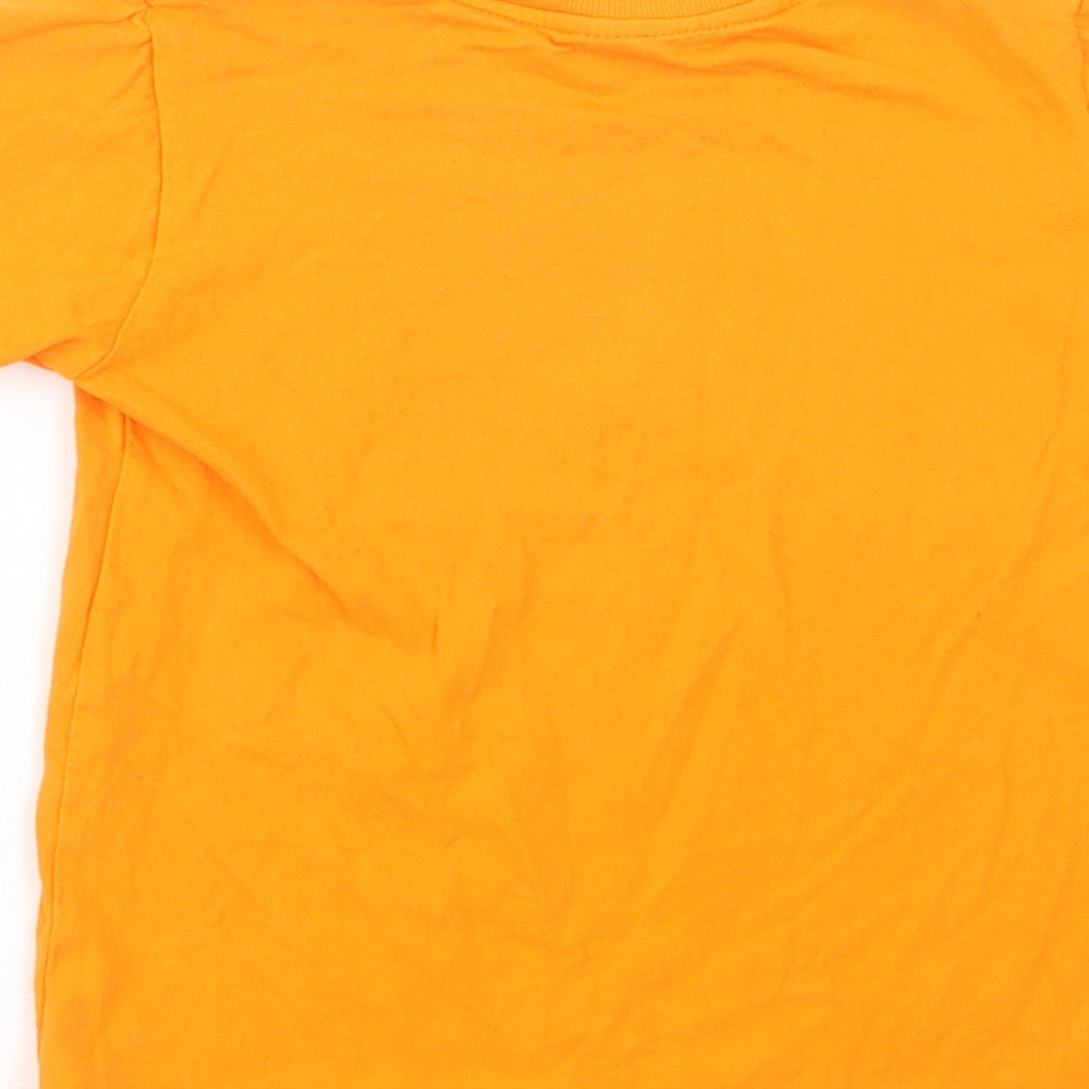 Suki Garments Girls Orange  Cotton Pullover T-Shirt Size 4 Years Crew Neck Pullover - St. Lucia