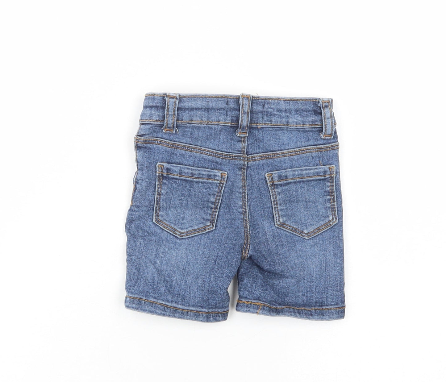 Primark Baby Blue  Cotton Cropped Jeans Size 0-3 Months  Snap