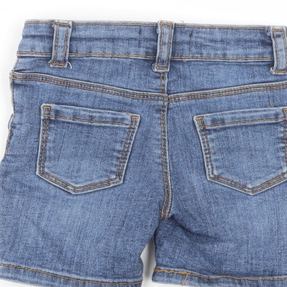 Primark Baby Blue  Cotton Cropped Jeans Size 0-3 Months  Snap