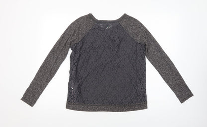 Womens UK Size S United Colors of Benetton Grey Basic Blouse