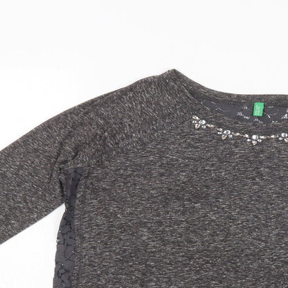 Womens UK Size S United Colors of Benetton Grey Basic Blouse