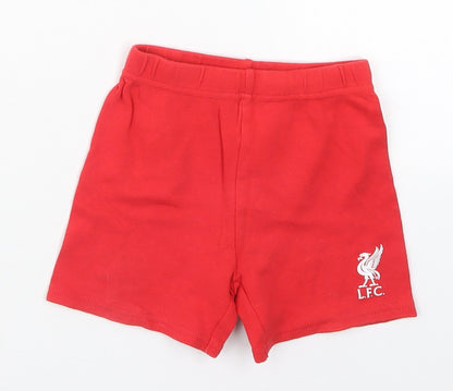 LFC Boys Red  Cotton Sweatpants Trousers Size 12-18 Months   - LFC Sweat Shorts