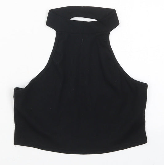 SheIn Womens Black  Polyester Cropped Tank Size S Halter