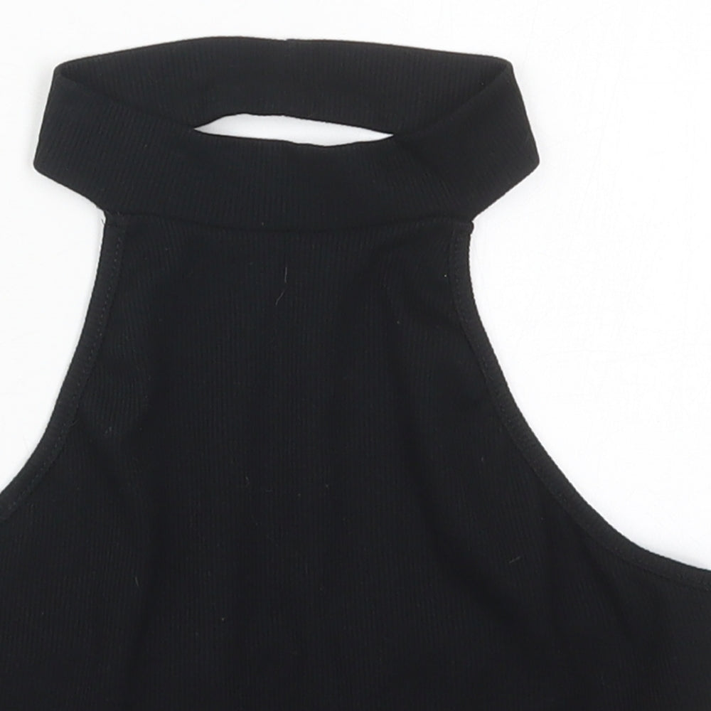 SheIn Womens Black  Polyester Cropped Tank Size S Halter