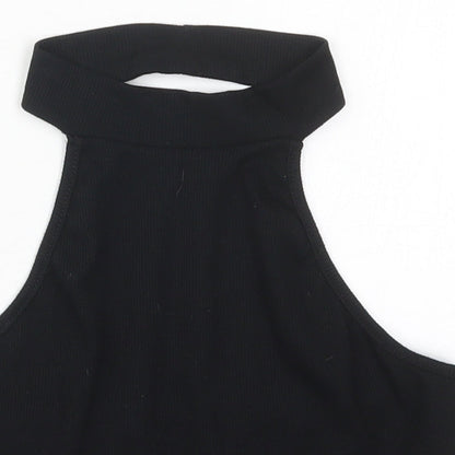 SheIn Womens Black  Polyester Cropped Tank Size S Halter