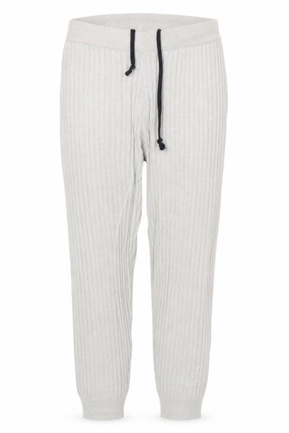 Front view of Boohoo women’s grey acrylic sweatpants, size S, 27-inch leg regular drawstring