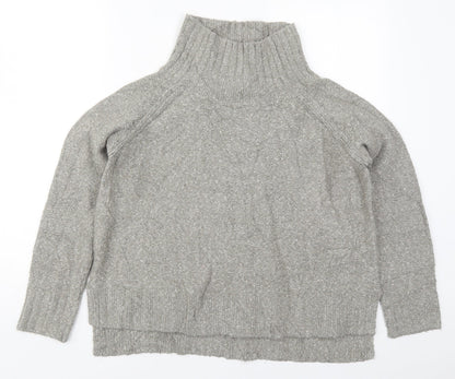 H&M Mens Grey High Neck  Acrylic Pullover Jumper Size S