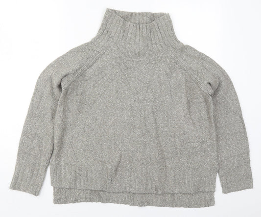 H&M Mens Grey High Neck  Acrylic Pullover Jumper Size S