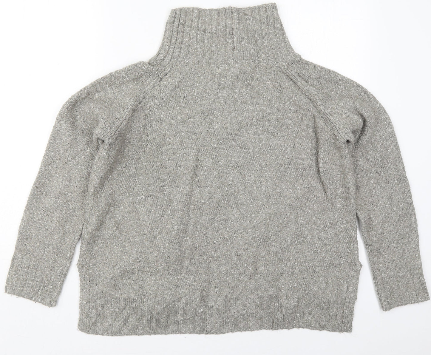 H&M Mens Grey High Neck  Acrylic Pullover Jumper Size S