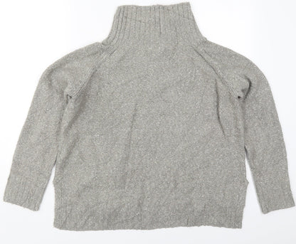 H&M Mens Grey High Neck  Acrylic Pullover Jumper Size S