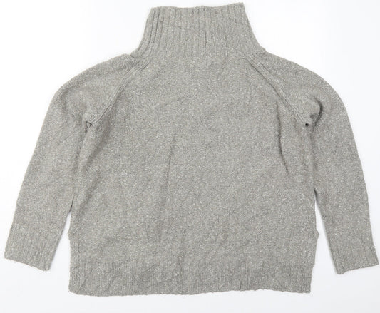 H&M Mens Grey High Neck  Acrylic Pullover Jumper Size S