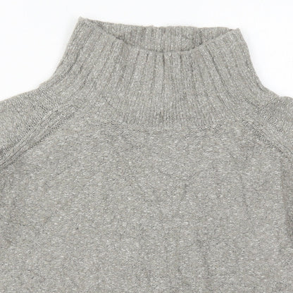 H&M Mens Grey High Neck  Acrylic Pullover Jumper Size S