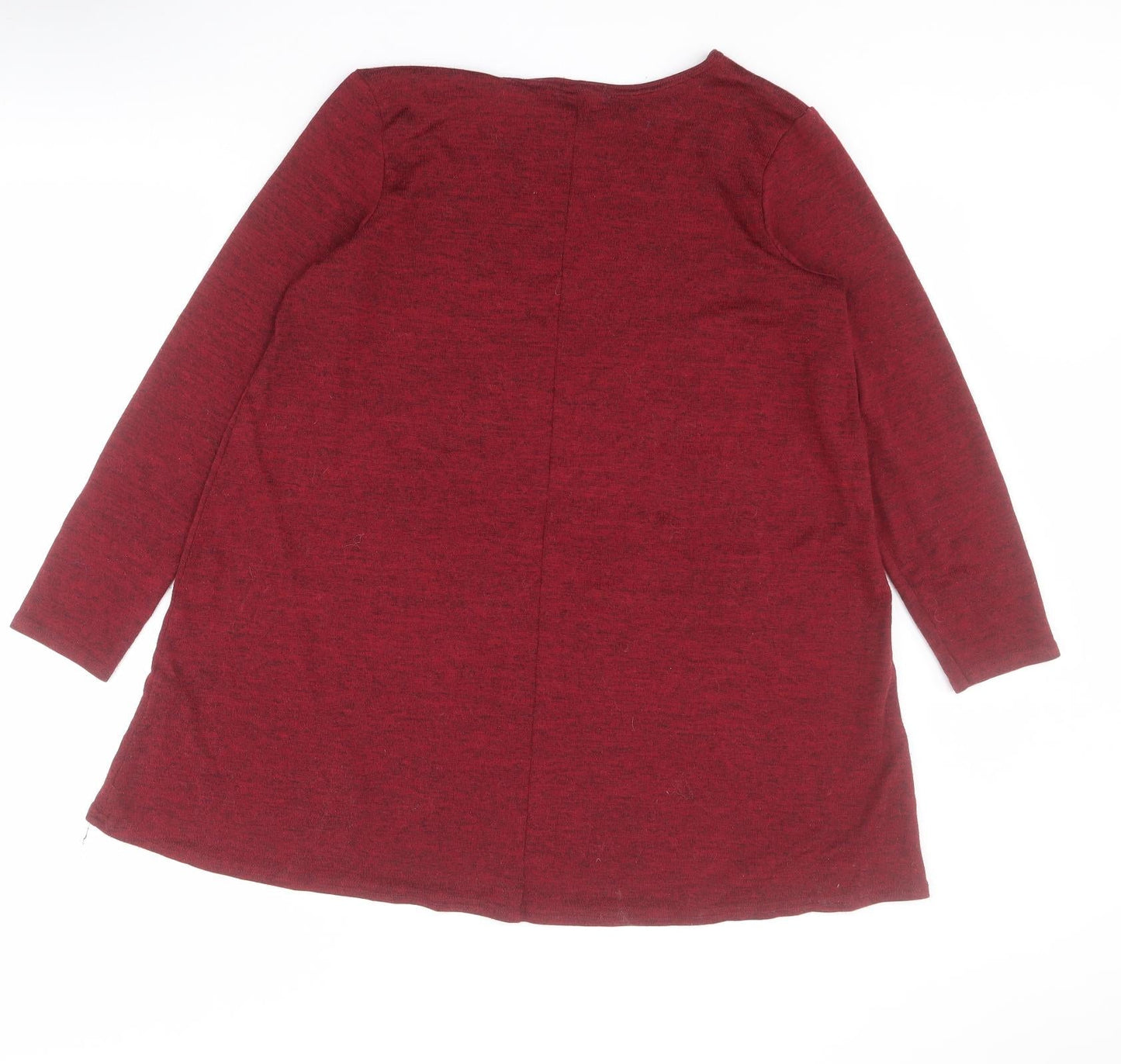 Boohoo Womens Red Round Neck  Polyester Pullover Jumper Size 12